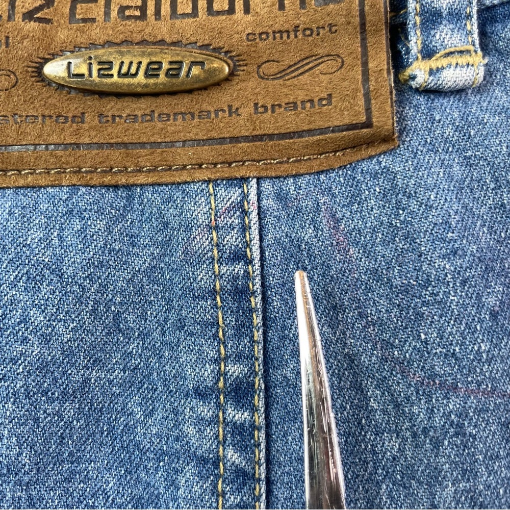 Vintage Liz Claiborne Liz Wear 80s 90s Denim Jean Mini Skirt Size 4 Petite - Picture 14 of 16